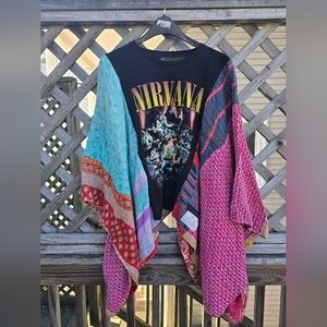 NIRVANA Upcycled Kantha/Band Tshirt  **PRICE FIRM**